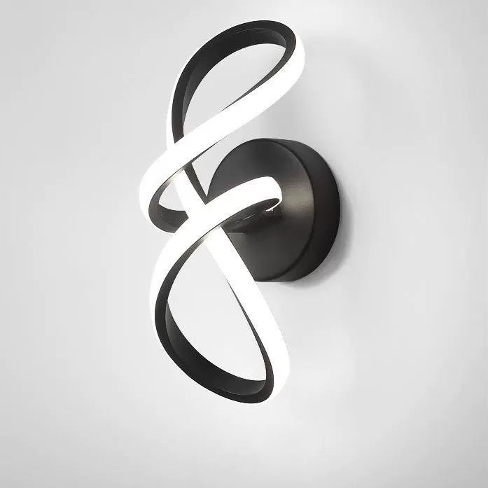 Zeitgenössische kreative Aluminium-Silikon-Bogenform LED-Wandleuchte für das Wohnzimmer 