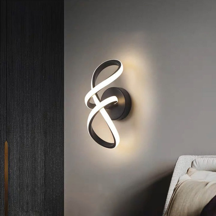 Zeitgenössische kreative Aluminium-Silikon-Bogenform LED-Wandleuchte für das Wohnzimmer 