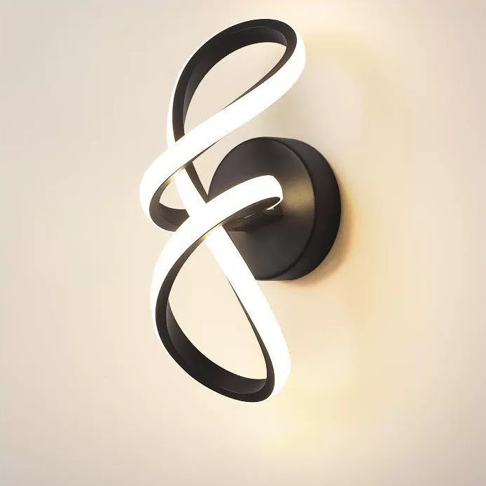 Zeitgenössische kreative Aluminium-Silikon-Bogenform LED-Wandleuchte für das Wohnzimmer 