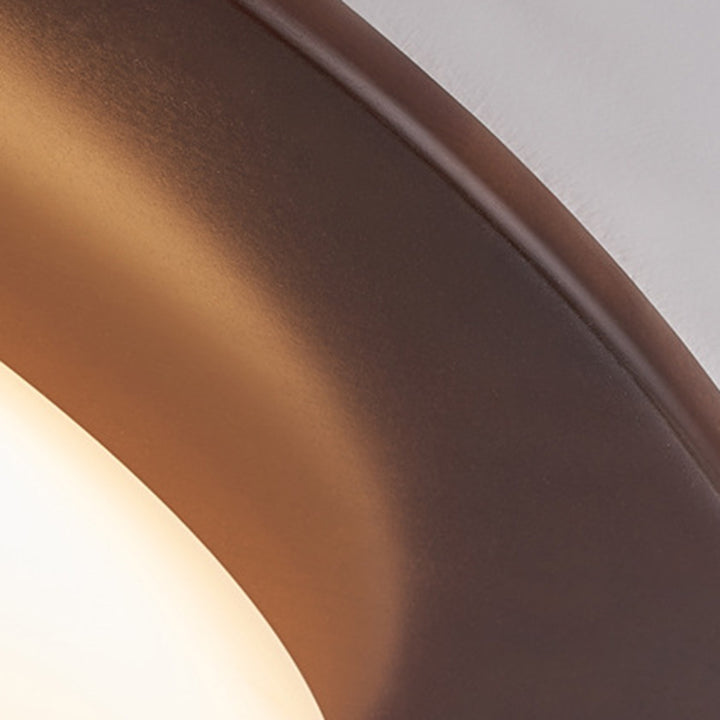 Zeitgenössische Retro-Kieselsteinform Holz PE LED Deckenleuchte für das Wohnzimmer 
