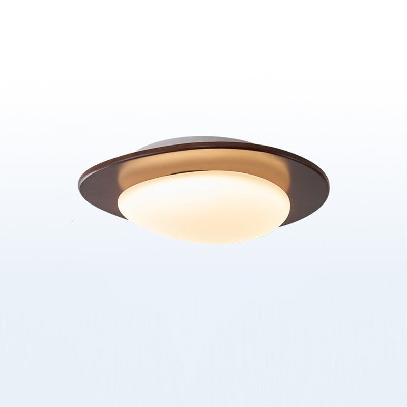 Zeitgenössische Retro-Kieselsteinform Holz PE LED Deckenleuchte für das Wohnzimmer 