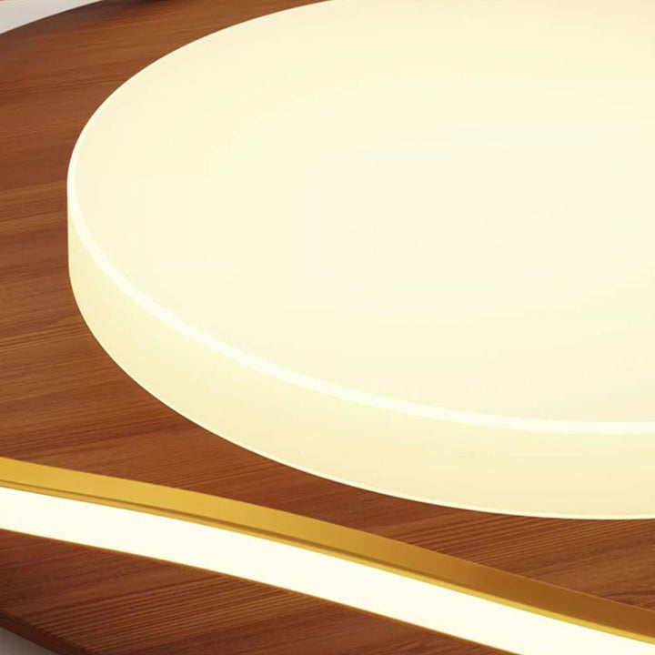 Zeitgenössische nordische Eisen-Aluminium-Acryl unregelmäßige runde LED-Deckenleuchte für das Wohnzimmer 