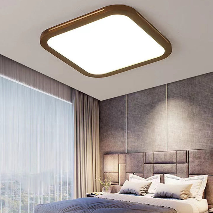 Moderne minimalistische runde quadratische rechteckige Holz-Acryl-LED-Deckenleuchte für das Wohnzimmer 