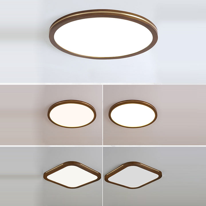 Moderne minimalistische runde quadratische rechteckige Holz-Acryl-LED-Deckenleuchte für das Wohnzimmer 
