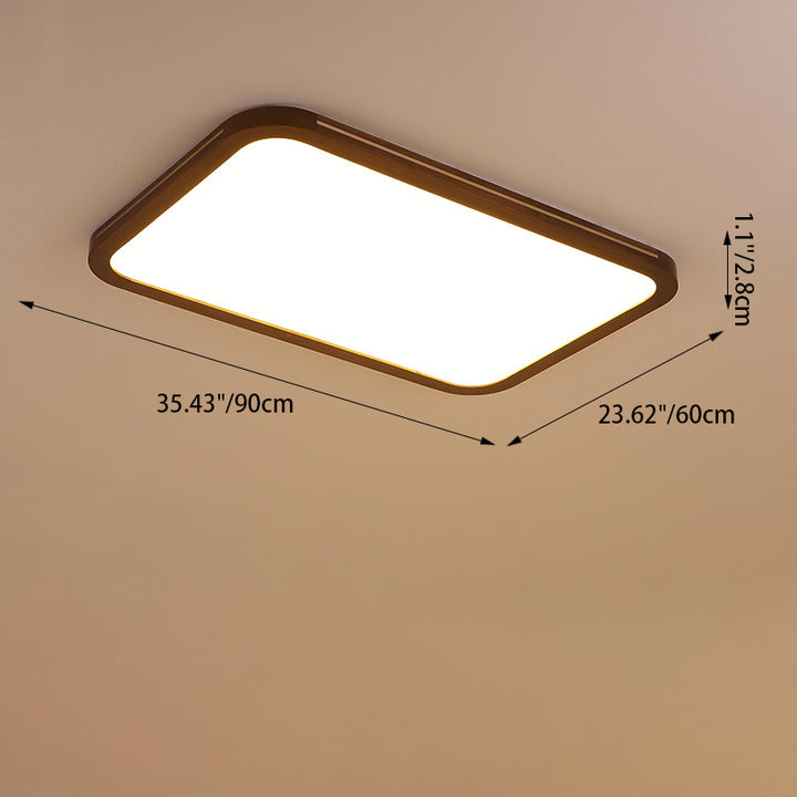 Moderne minimalistische runde quadratische rechteckige Holz-Acryl-LED-Deckenleuchte für das Wohnzimmer 