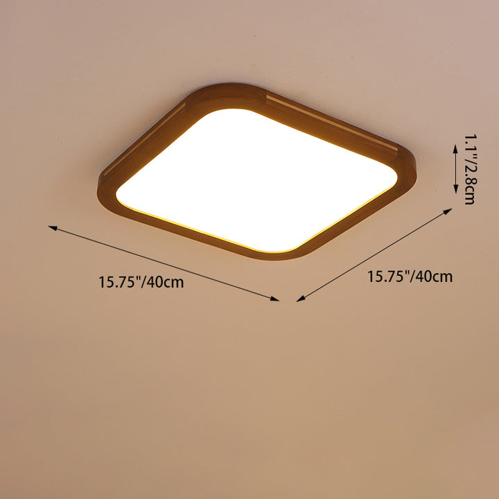 Moderne minimalistische runde quadratische rechteckige Holz-Acryl-LED-Deckenleuchte für das Wohnzimmer 