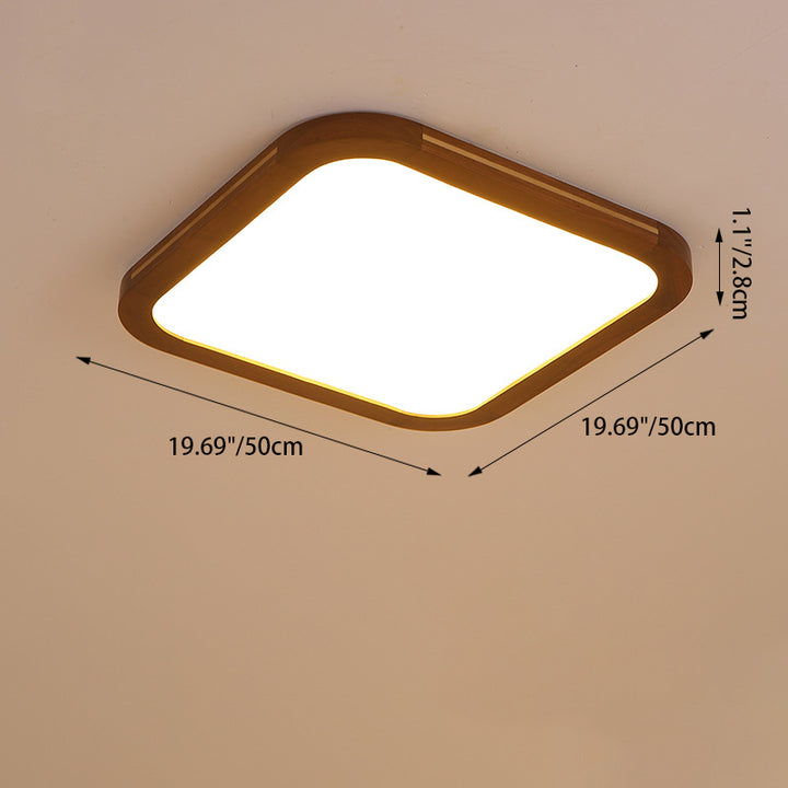 Moderne minimalistische runde quadratische rechteckige Holz-Acryl-LED-Deckenleuchte für das Wohnzimmer 