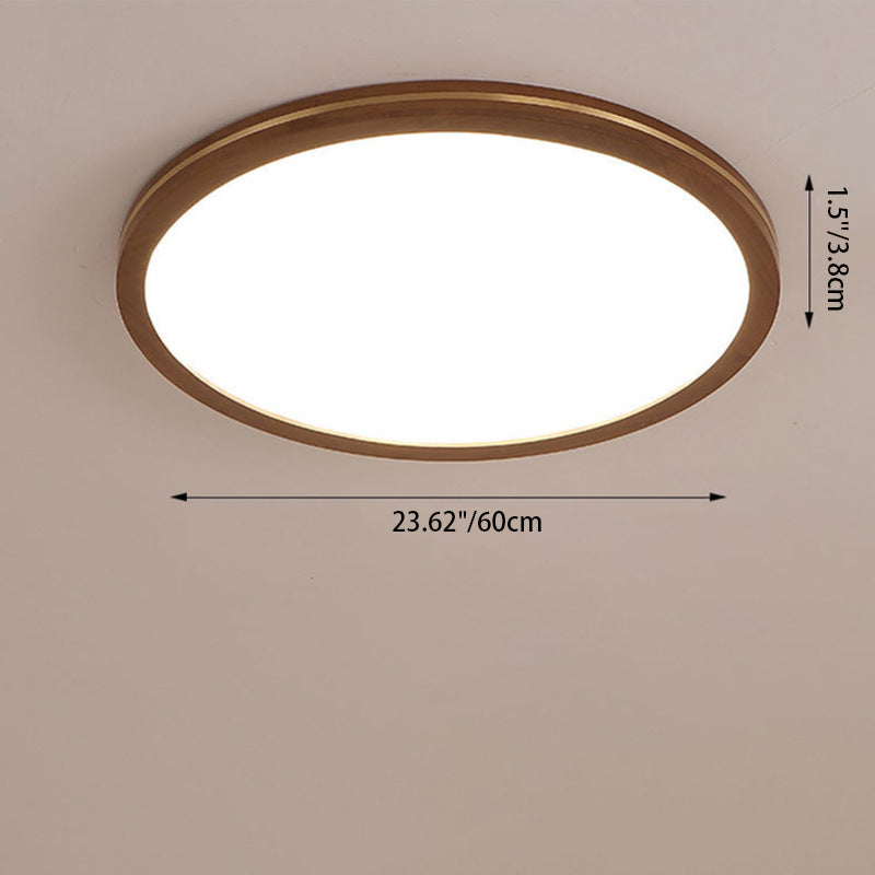 Moderne minimalistische runde quadratische rechteckige Holz-Acryl-LED-Deckenleuchte für das Wohnzimmer 