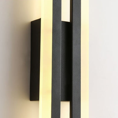 Contemporary Nordic Iron Aluminum Acrylic Asymmetrical Double Line LED Wall Sconce Lamp For Living Room