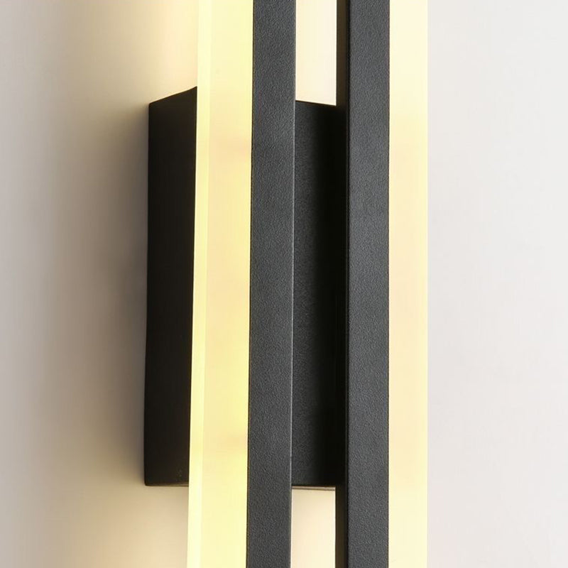 Contemporary Nordic Iron Aluminum Acrylic Asymmetrical Double Line LED Wall Sconce Lamp For Living Room