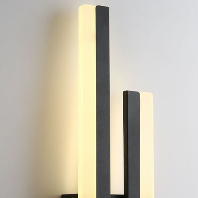 Contemporary Nordic Iron Aluminum Acrylic Asymmetrical Double Line LED Wall Sconce Lamp For Living Room