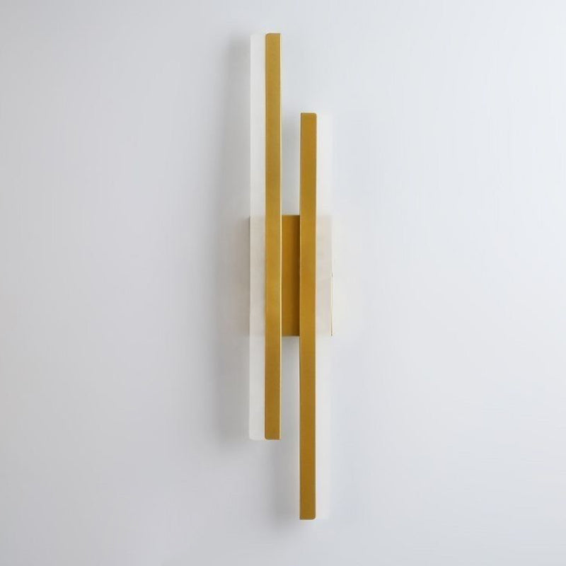 Contemporary Nordic Iron Aluminum Acrylic Asymmetrical Double Line LED Wall Sconce Lamp For Living Room