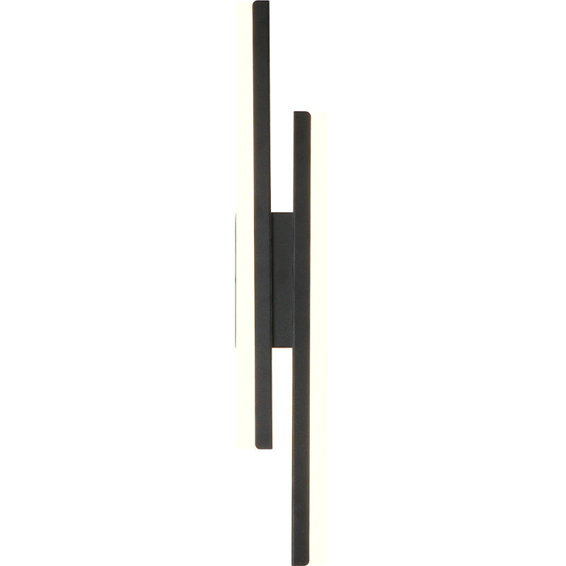 Contemporary Nordic Iron Aluminum Acrylic Asymmetrical Double Line LED Wall Sconce Lamp For Living Room