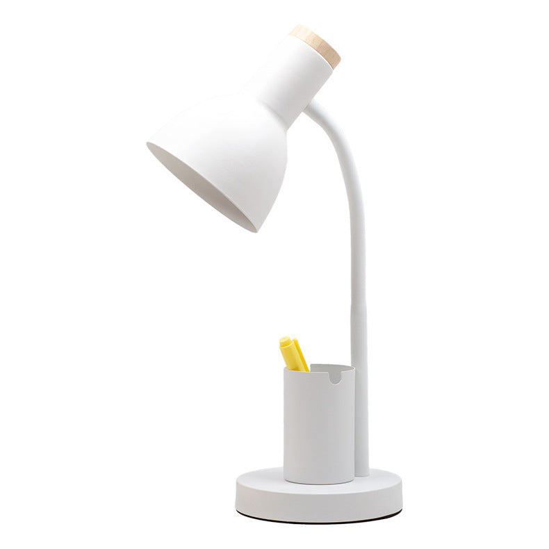 Moderner minimalistischer Eisen-Holz-verstellbarer Winkel-Stifthalter 1-Licht-Tischlampe für das Studium 