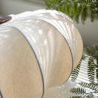 Tela retro contemporánea imitación seda madera forma de calabaza lámpara colgante de 3/5 luces para sala de estar 