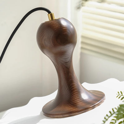 Tela retro contemporánea imitación seda madera forma de calabaza lámpara colgante de 3/5 luces para sala de estar 