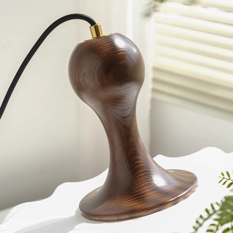 Tela retro contemporánea imitación seda madera forma de calabaza lámpara colgante de 3/5 luces para sala de estar 