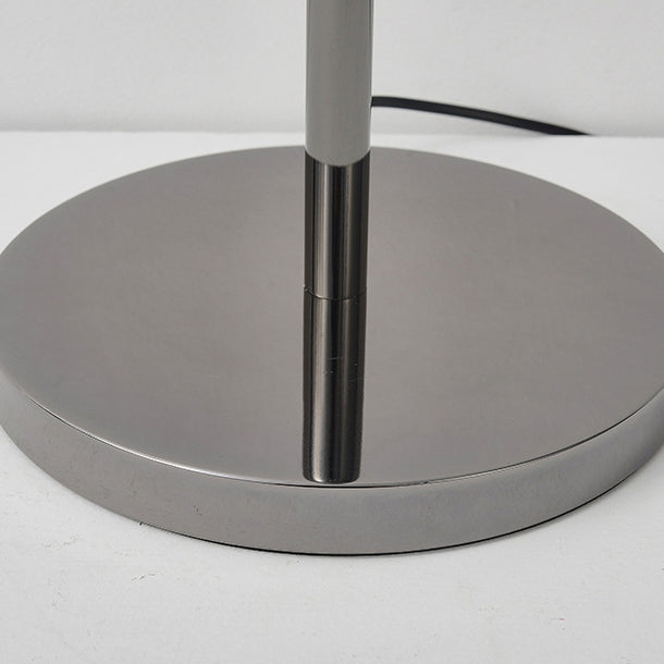 Moderne Luxus-Trommelform Perlen-Säulen-Eisenstoff 1-Licht-Tischlampe für das Schlafzimmer 