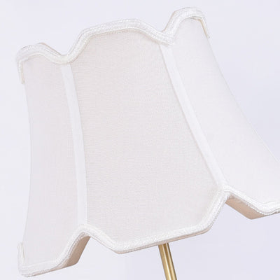 Lámpara de mesa de 1 luz con forma de tambor creativo contemporáneo, latón plisado, lino, cuerno de ciervo para dormitorio 