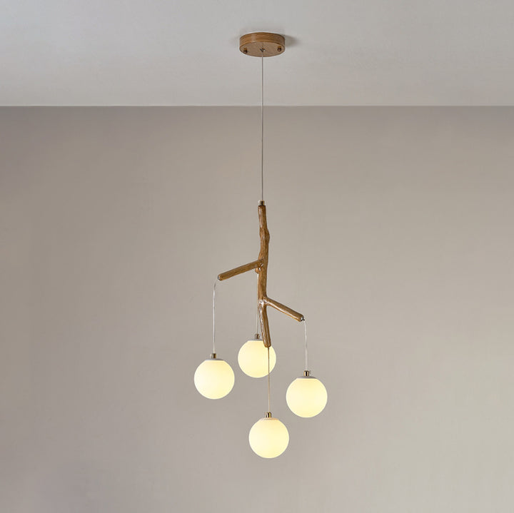Lustre Art Déco Moderne en Fer et Résine avec Branches d&