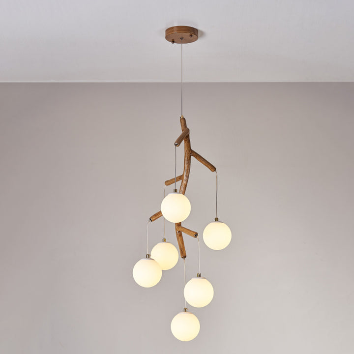 Lustre Art Déco Moderne en Fer et Résine avec Branches d&