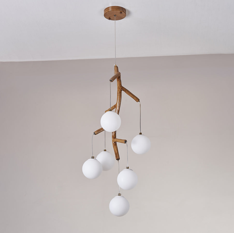 Lustre Art Déco Moderne en Fer et Résine avec Branches d&