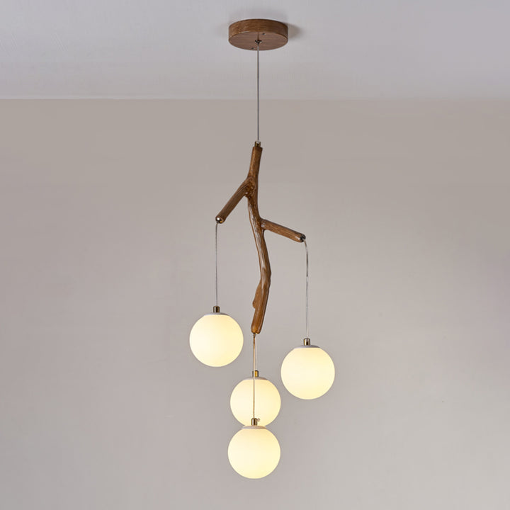Lustre Art Déco Moderne en Fer et Résine avec Branches d&