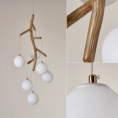 Moderne Art Deco Loft Baumzweig Eisen Harz Acryl 4/6 - Licht Kronleuchter für Esszimmer 