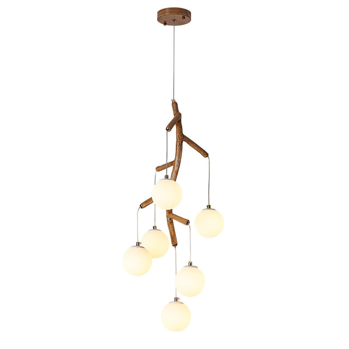 Lustre Art Déco Moderne en Fer et Résine avec Branches d&