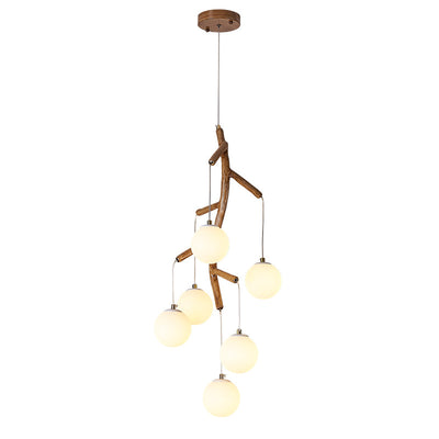Moderne Art Deco Loft Baumzweig Eisen Harz Acryl 4/6 - Licht Kronleuchter für Esszimmer 