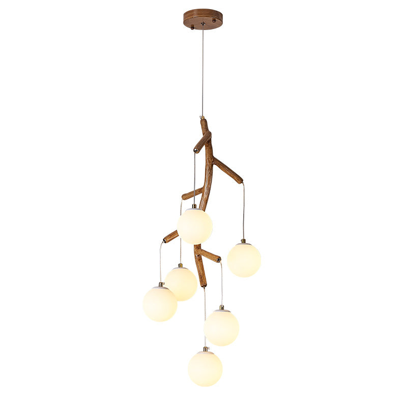Moderne Art Deco Loft Baumzweig Eisen Harz Acryl 4/6 - Licht Kronleuchter für Esszimmer 