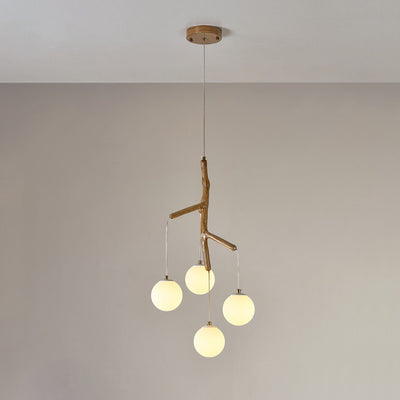 Moderne Art Deco Loft Baumzweig Eisen Harz Acryl 4/6 - Licht Kronleuchter für Esszimmer 