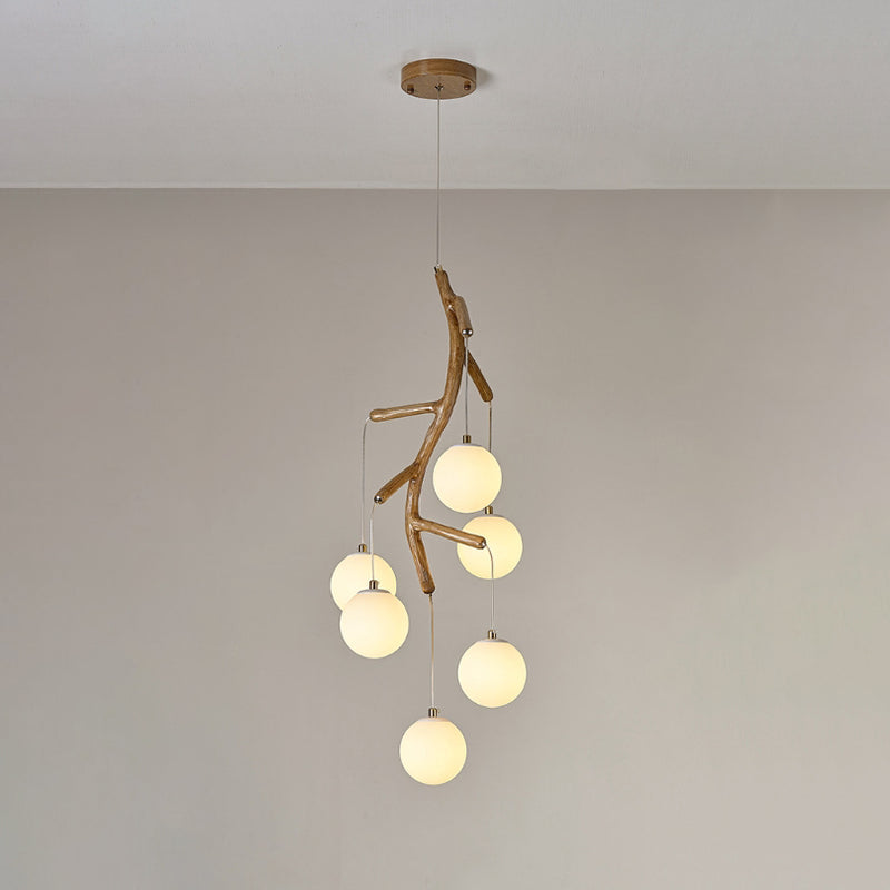 Moderne Art Deco Loft Baumzweig Eisen Harz Acryl 4/6 - Licht Kronleuchter für Esszimmer 