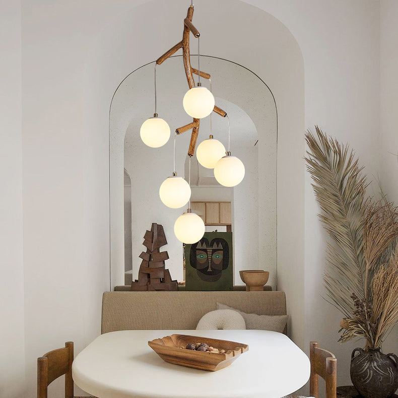 Lustre Art Déco Moderne en Fer et Résine avec Branches d&