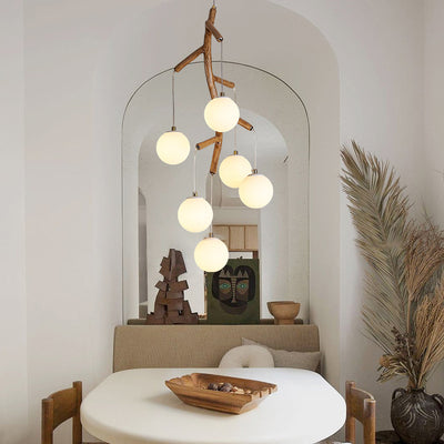 Moderne Art Deco Loft Baumzweig Eisen Harz Acryl 4/6 - Licht Kronleuchter für Esszimmer 