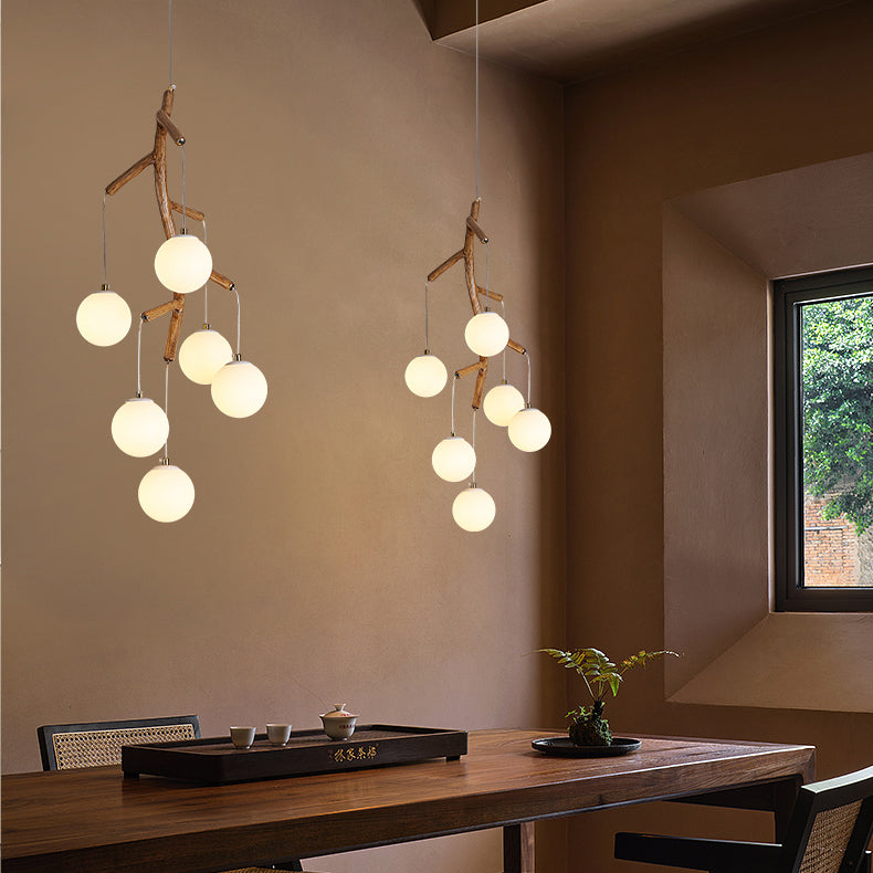 Lustre Art Déco Moderne en Fer et Résine avec Branches d&