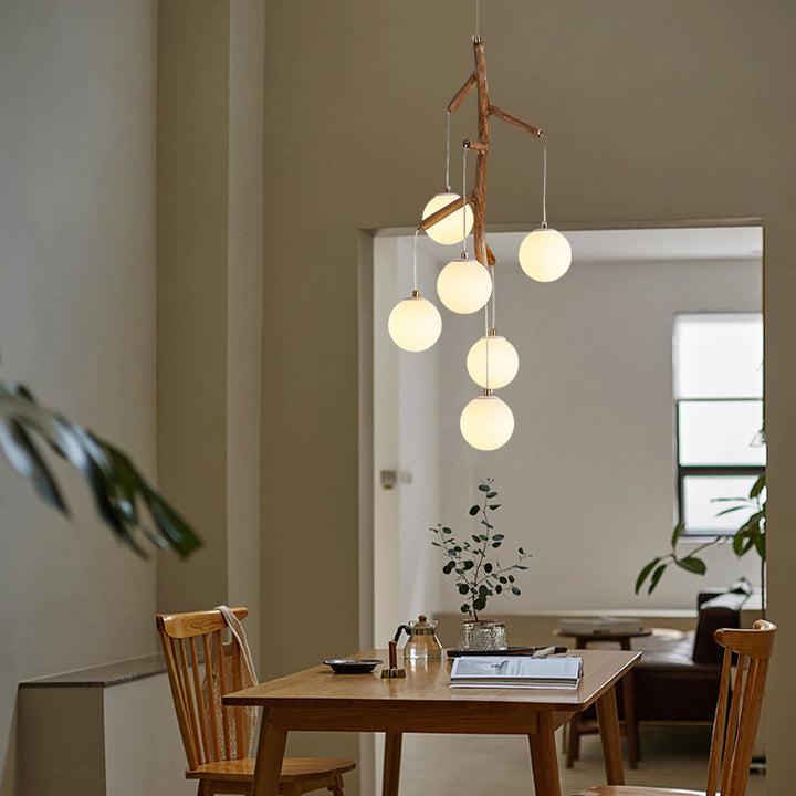 Lustre Art Déco Moderne en Fer et Résine avec Branches d&