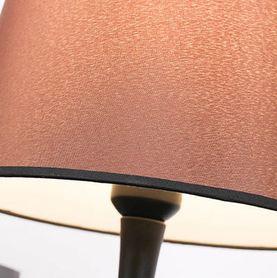Moderner minimalistischer Tischlampe mit Tropfenbasis, Trommelform, Stoff, Eisen, 1-Licht für Schlafzimmer 