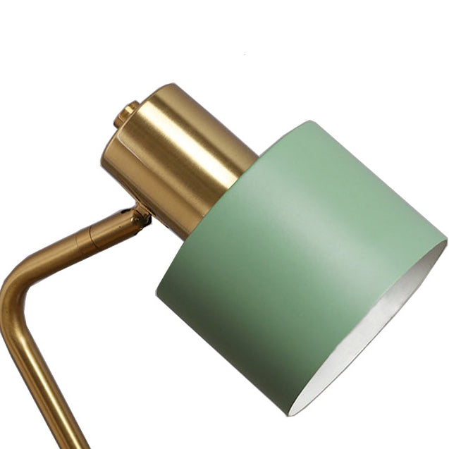 Moderne minimalistische Eisen-Tischlampe mit verstellbarem Winkel und trommelförmigem 1-Licht für das Studium 