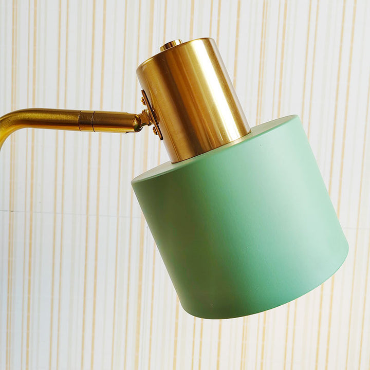 Moderne minimalistische Eisen-Tischlampe mit verstellbarem Winkel und trommelförmigem 1-Licht für das Studium 