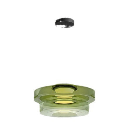Moderne Luxus-Mehrschicht-Disc-Glas-Metall-LED-Pendelleuchte für Wohnzimmer 