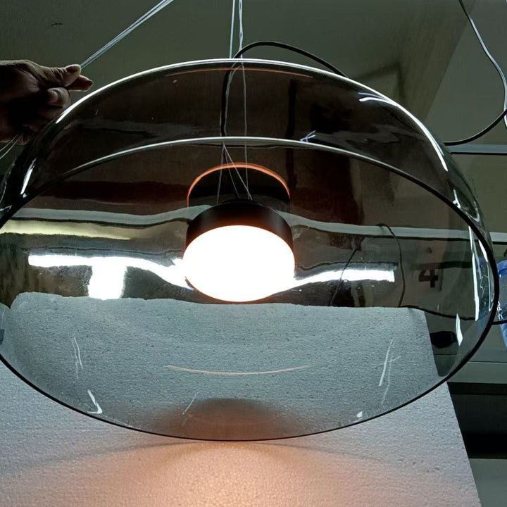 Moderne Luxus-Mehrschicht-Disc-Glas-Metall-LED-Pendelleuchte für Wohnzimmer 