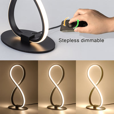 Moderne minimalistische 8-förmige Aluminium-Silikon-LED-Tischlampe für das Wohnzimmer 