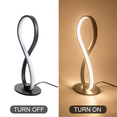 Moderne minimalistische 8-förmige Aluminium-Silikon-LED-Tischlampe für das Wohnzimmer 