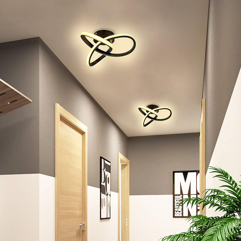Contemporary Creative Floral Shape Iron PVC LED Semi-Flush Mount Ceiling Light For Hallway