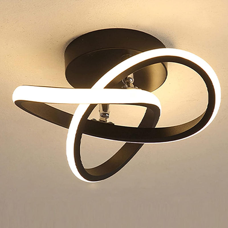 Contemporary Creative Floral Shape Iron PVC LED Semi-Flush Mount Ceiling Light For Hallway