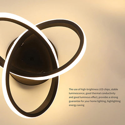 Contemporary Creative Floral Shape Iron PVC LED Semi-Flush Mount Ceiling Light For Hallway