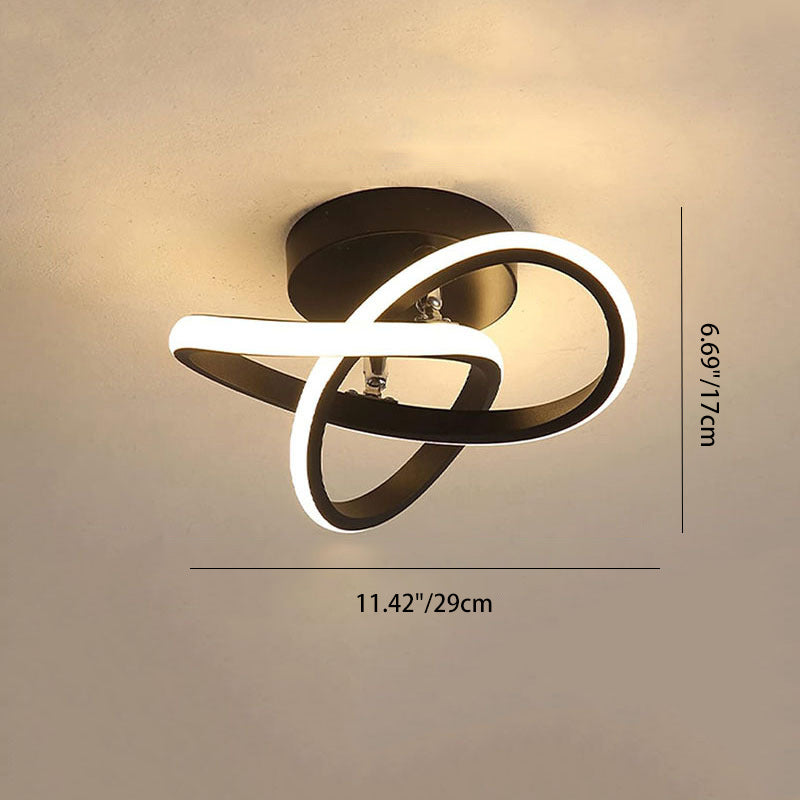 Contemporary Creative Floral Shape Iron PVC LED Semi-Flush Mount Ceiling Light For Hallway