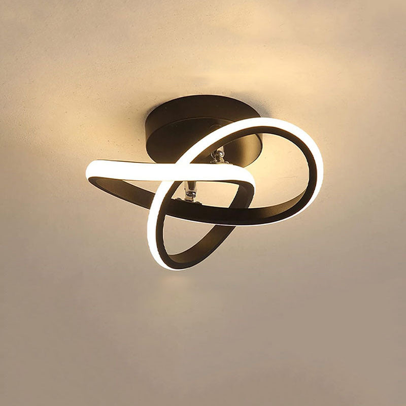 Contemporary Creative Floral Shape Iron PVC LED Semi-Flush Mount Ceiling Light For Hallway