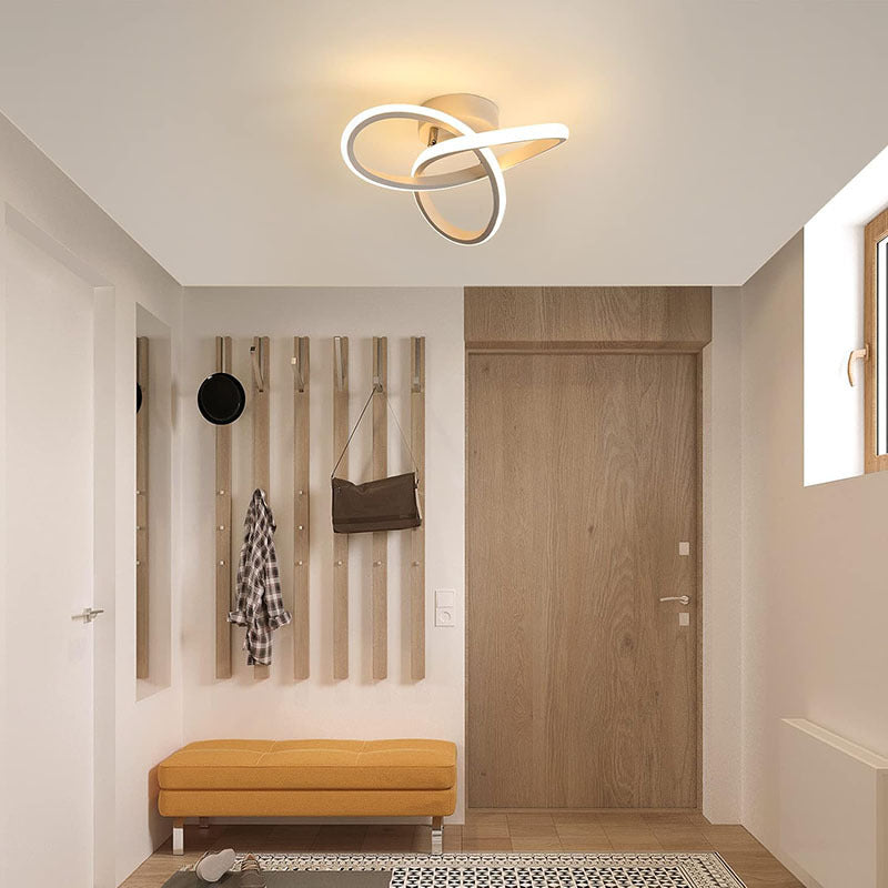 Contemporary Creative Floral Shape Iron PVC LED Semi-Flush Mount Ceiling Light For Hallway